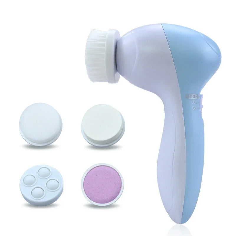 Electric Facial Cleanser 5 in 1 Wash Face Cleaning Machine Skin Pore Cleaner Wash Machine Spa Blackhead Cleaning Facial Cleanser