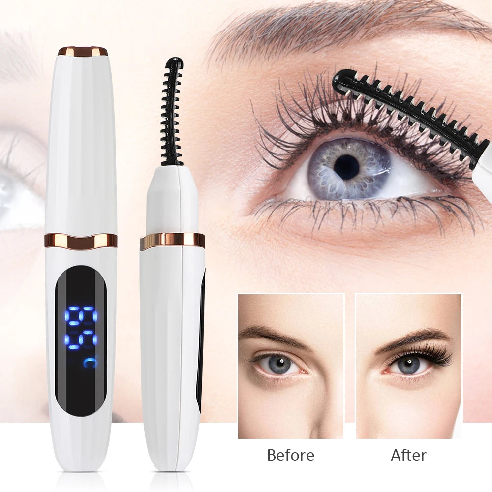 Electric Heated Eyelash Curler Natural Eyelash Curling Quick Heating Long Lasting Professional Electric Eyelashes Clip