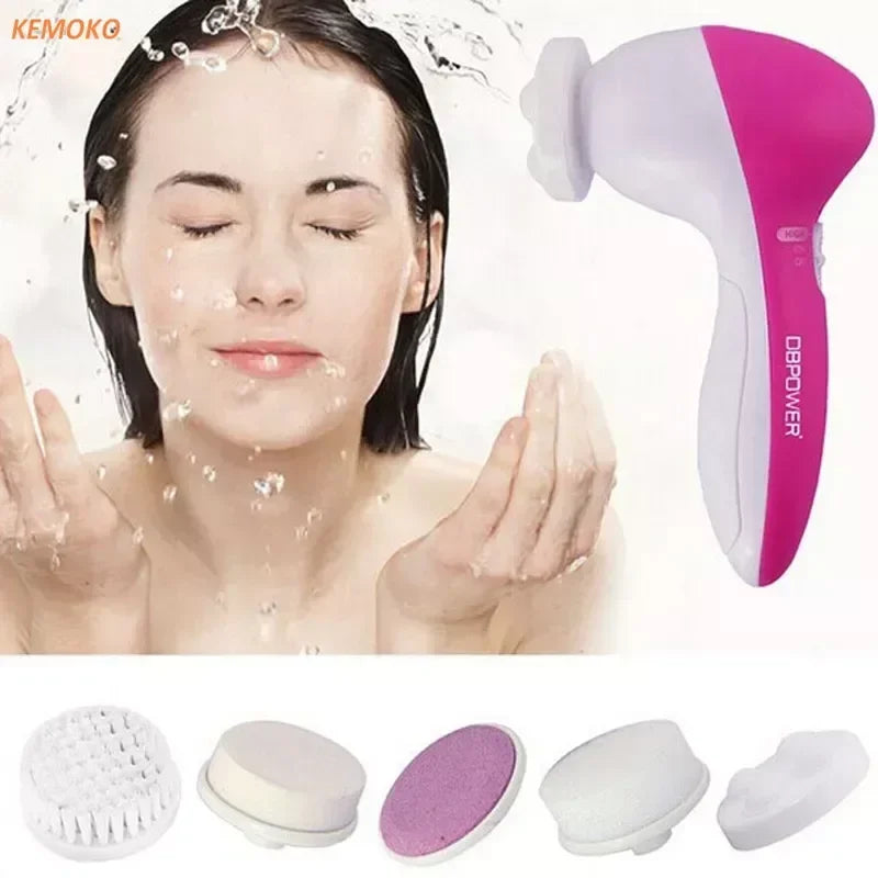 Electric Facial Cleanser 5 in 1 Wash Face Cleaning Machine Skin Pore Cleaner Wash Machine Spa Blackhead Cleaning Facial Cleanser