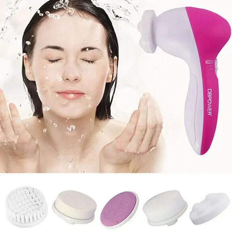 Electric Facial Cleanser 5 in 1 Wash Face Cleaning Machine Skin Pore Cleaner Wash Machine Spa Blackhead Cleaning Facial Cleanser