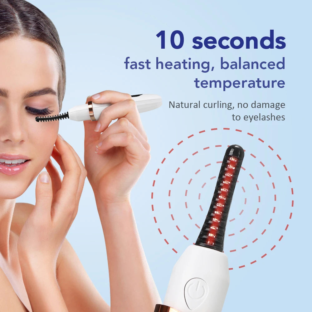 Electric Heated Eyelash Curler Natural Eyelash Curling Quick Heating Long Lasting Professional Electric Eyelashes Clip