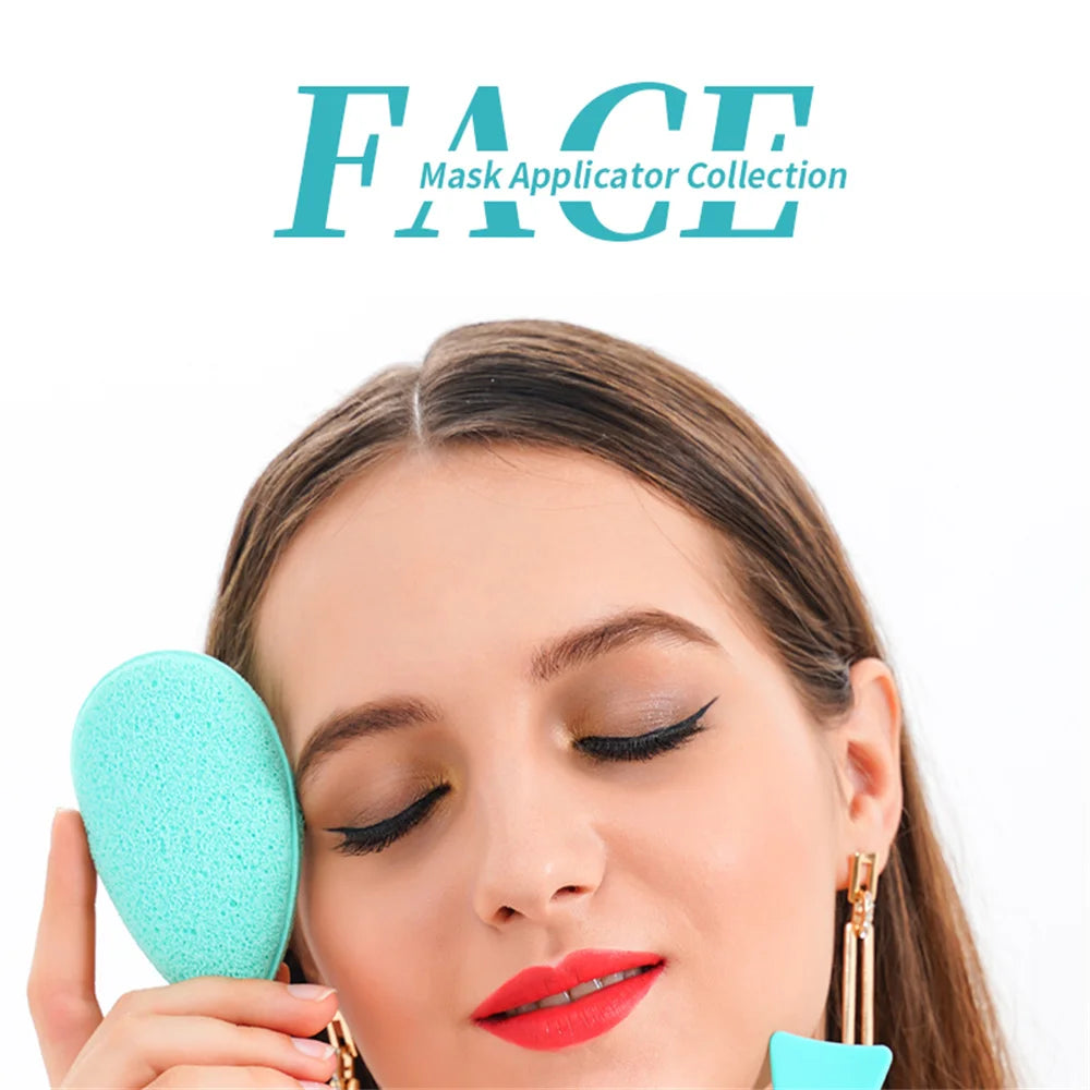 DUcare 4pcs Silicone Face Brush Double-Ended Facial Cleansing Sponges Soft Facial Cleansing Brush Makeup Tool set